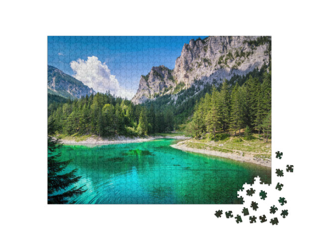 Puzzle 1000 Teile „Der Grüne See in der Steiermark, Österreich“