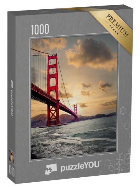 Puzzle 1000 Teile „Golden Gate Bridge: Sonnenuntergang“