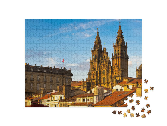 Puzzle 1000 Teile „Kathedrale von Santiago de Compostela, Galicien, Spanien“