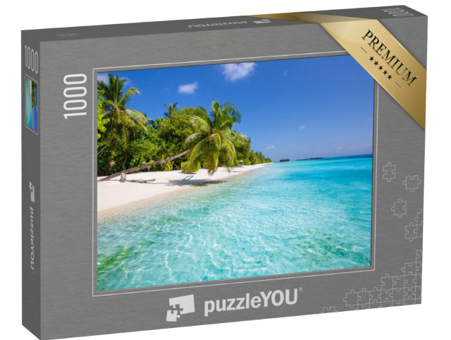 Puzzle 1000 Teile „Sommerlandschaft: tropischer Strand mit Hängematte“
