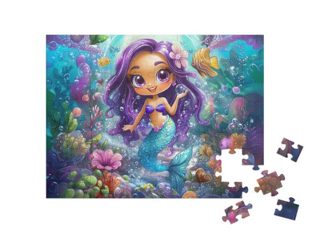 Puzzle 100 Teile „Die Abenteuer der magischen Meerjungfrau“