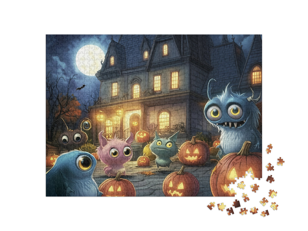 Puzzle 1000 Teile „Monsterfreunde an Halloween“