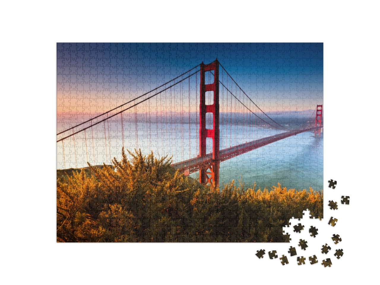 Puzzle 1000 Teile „Die Golden Gate Bridge in San Francisco, Kalifornien“