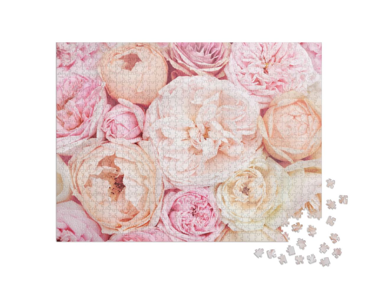 Puzzle 1000 Teile „Sommerblüten: zartes Rosa und Pastellfarben“