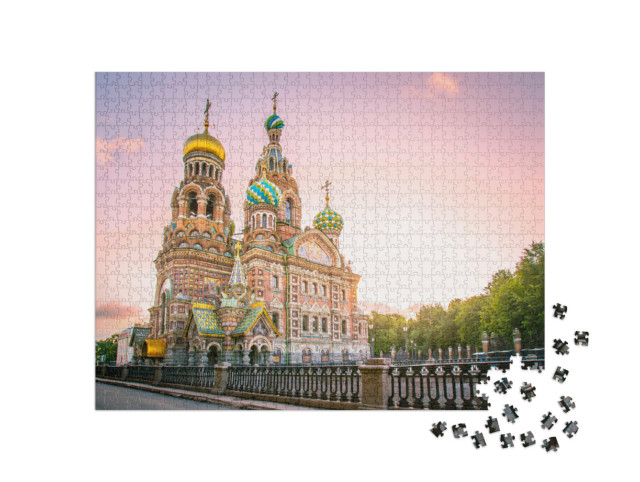 Puzzle 1000 Teile „Kathedrale der Auferstehung Christi, St. Petersburg, Russland“
