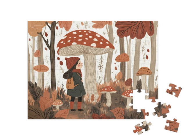 Puzzle 100 Teile „Im Land der Riesenpilze“
