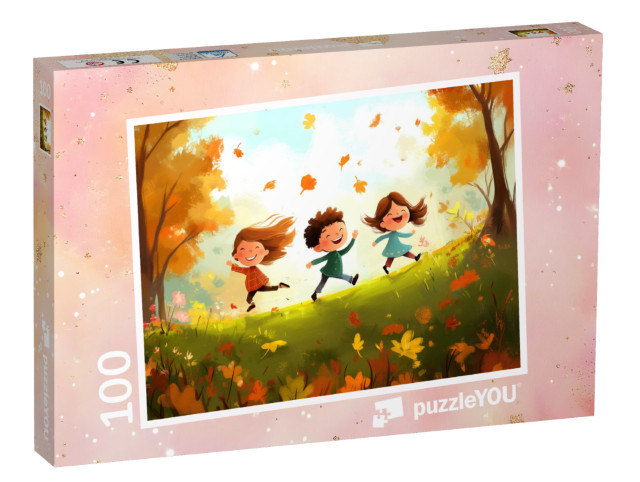 Puzzle 100 Teile „Im Blätterwirbel“