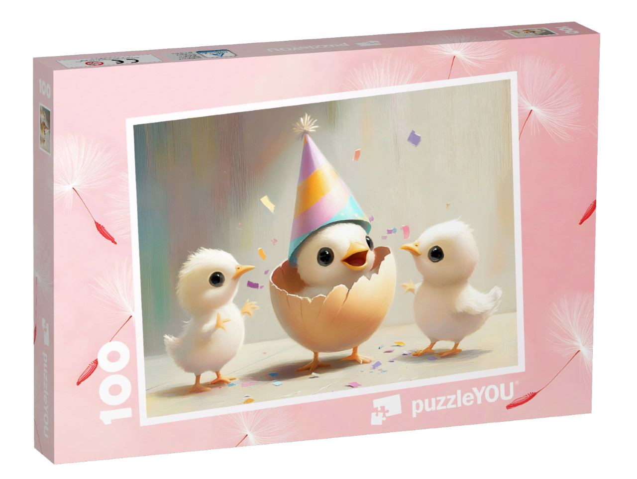 Puzzle 100 Teile „Küken feiern Osterparty“
