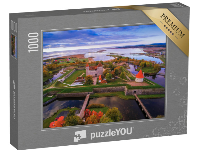 Puzzle 1000 Teile „Luftaufnahme der Stadt Saaremaa mit der Burg in der Mitte“