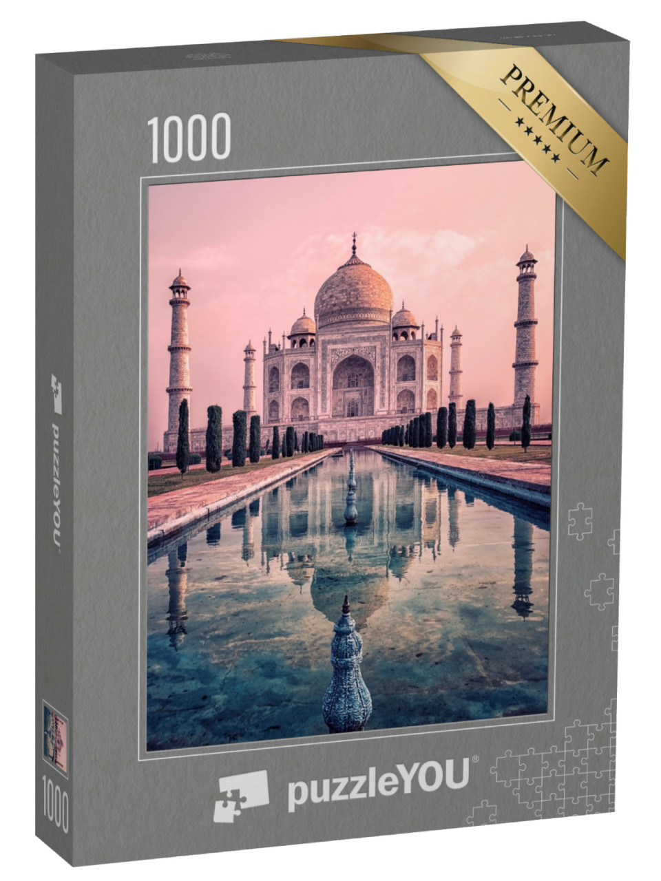 Puzzle 1000 Teile „Taj Mahal im Licht des Sonnenaufgangs, Agra, Indien“