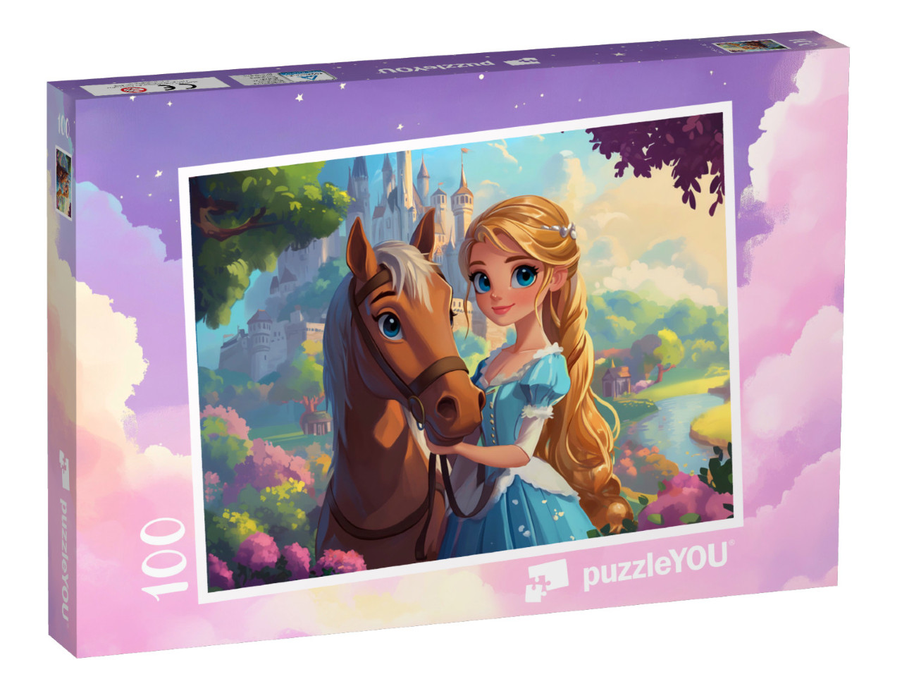Puzzle 100 Teile „Prinzessin Pia und ihr Pony“