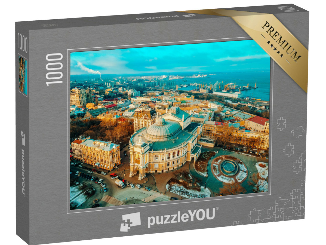 Puzzle 1000 Teile „Stadt aus der Vogelperspektive, Dächer von Odessa aus der Luft“