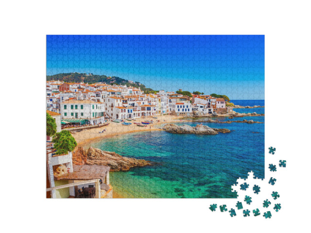 Puzzle 1000 Teile „Calella de Palafrugell, malerisches Fischerdorf an der Costa Brava, Spanien“
