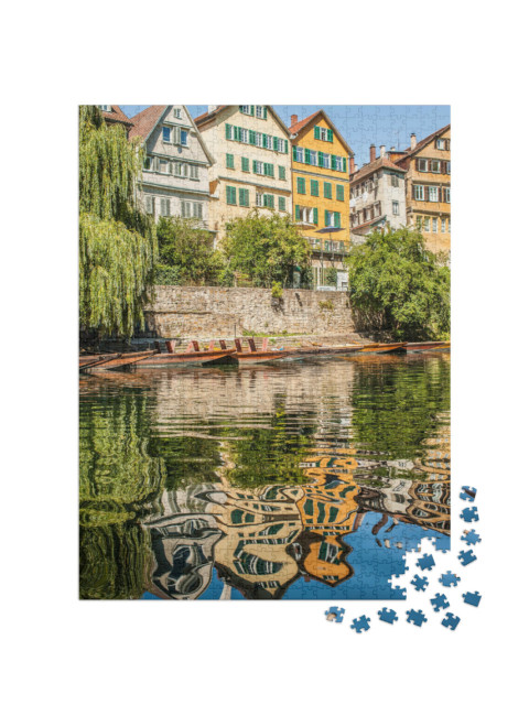 Puzzle 1000 Teile „Tübingen, Altstadt am Neckarufer, Deutschland“