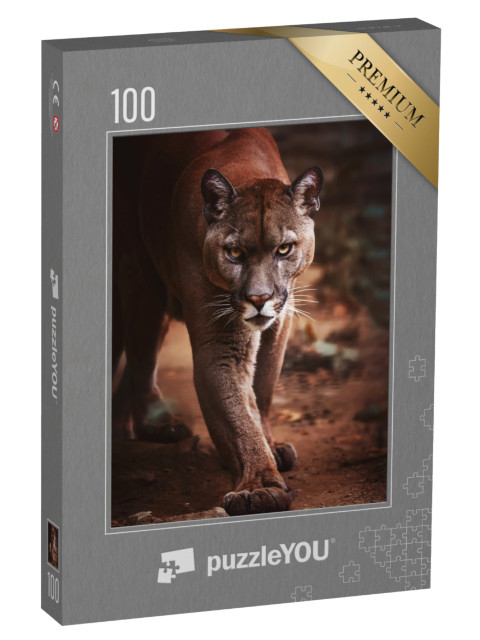 Puzzle 100 Teile „Ein Puma schleicht sich an“