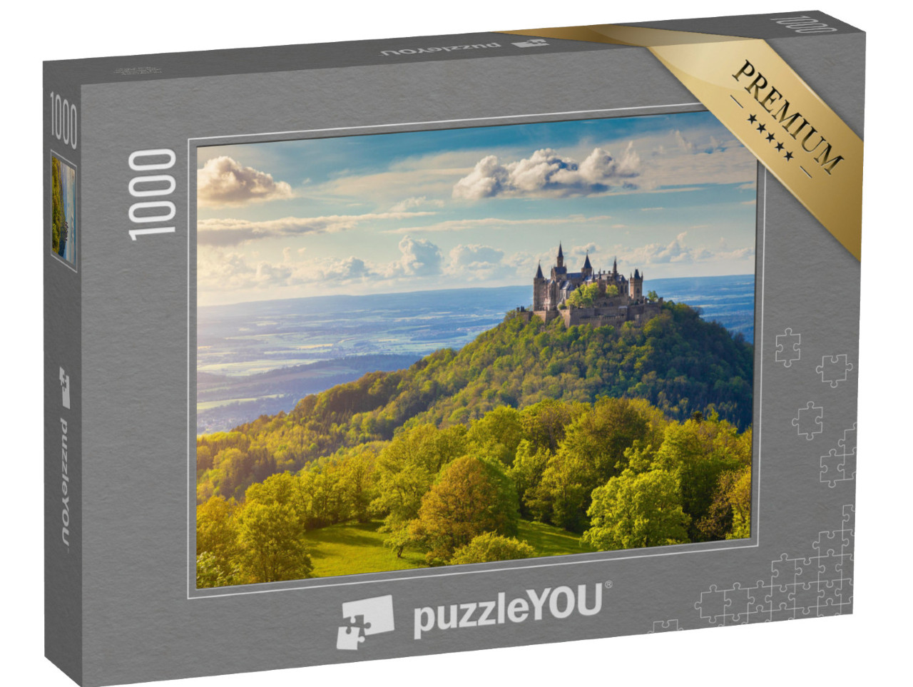 Puzzle 1000 Teile „Luftaufnahme der berühmten Burg Hohenzollern, Baden-Württemberg, Deutschland“