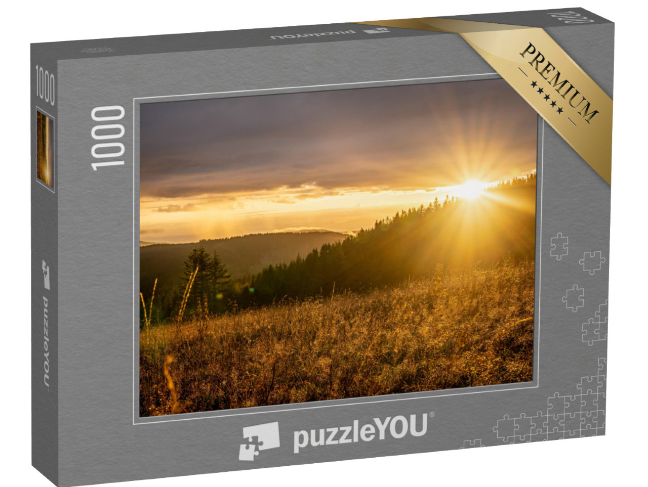Puzzle 1000 Teile „Sonnenuntergang auf dem Feldberg im Südschwarzwald, Deutschland“