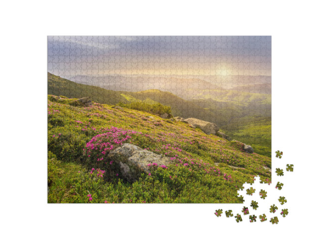 Puzzle 1000 Teile „Frühlingslandschaft in den Bergen“