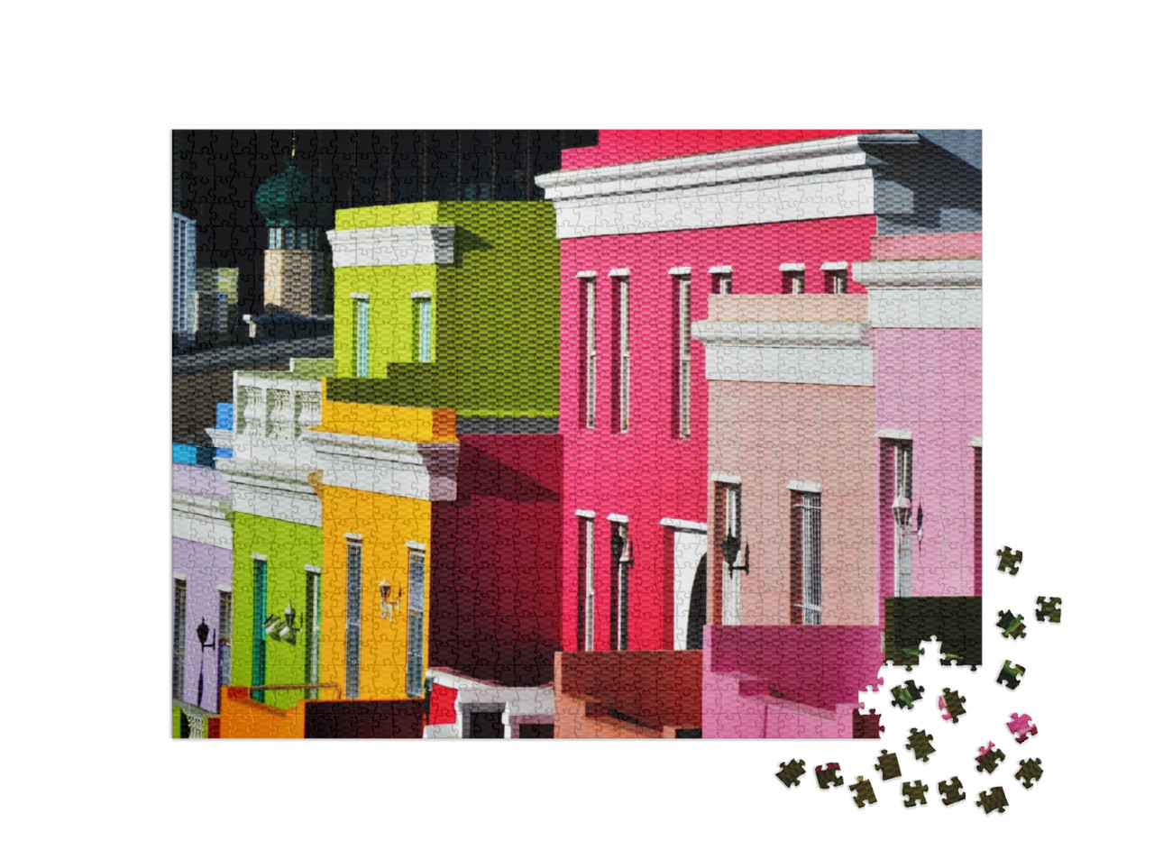 Puzzle 1000 Teile „Landschaft mit bunten Häusern in Bo-Kaap Kapstadt“
