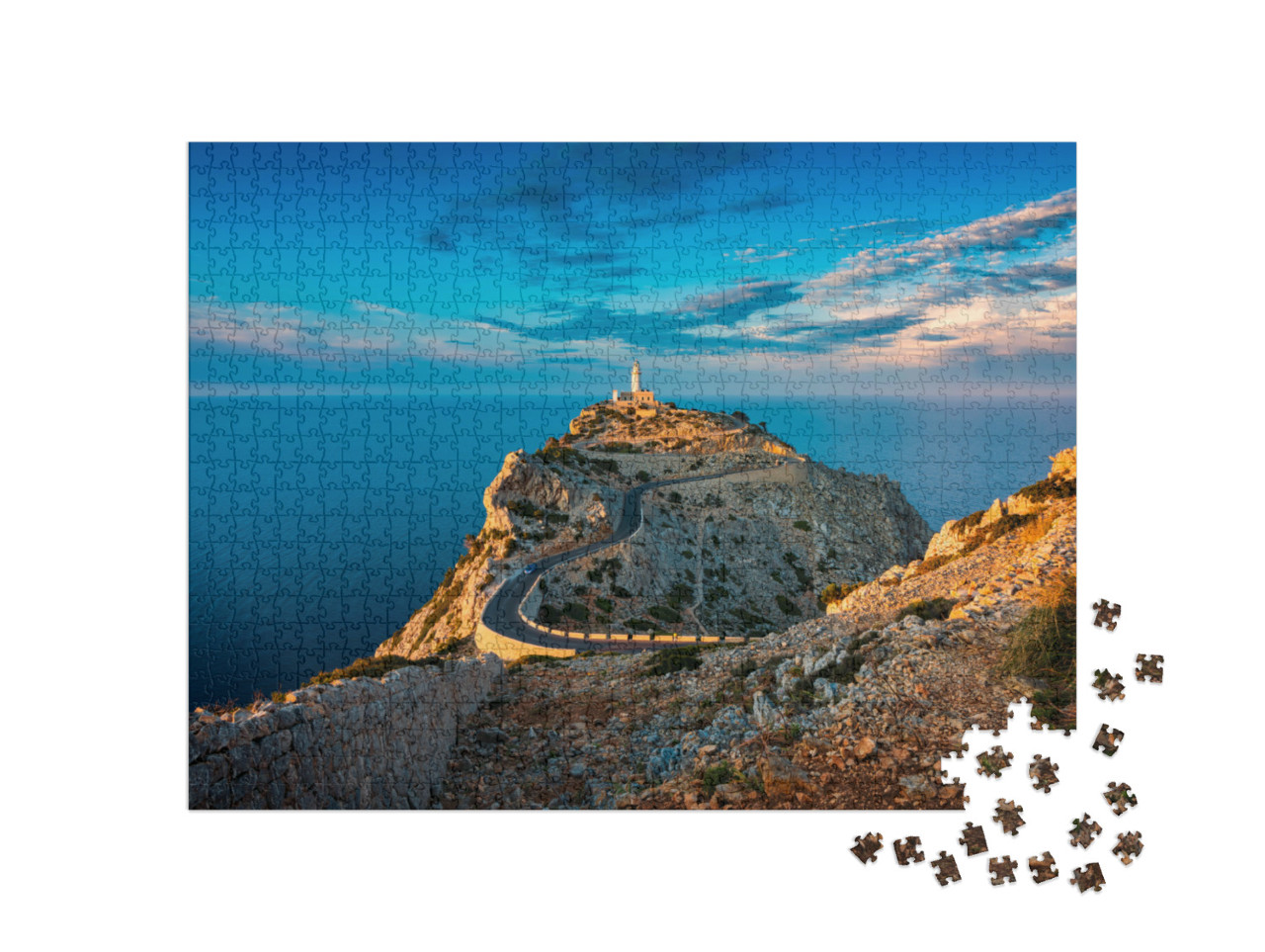 Puzzle 1000 Teile „Leuchtturm von Cap de Formentor, Mallorca, Spanien“