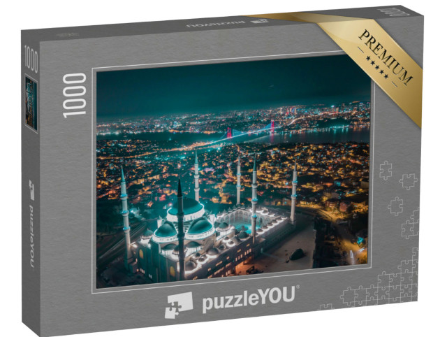 Puzzle 1000 Teile „Luftaufnahme von Istanbul und Camlica Moschee, Türkei“