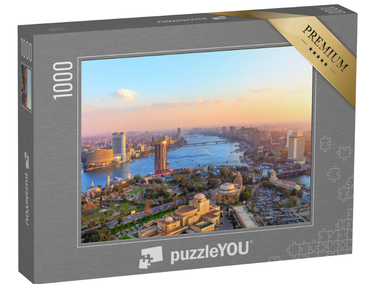 Puzzle 1000 Teile „Luftbild von Kairo bei Sonnenuntergang“