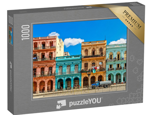 Puzzle 1000 Teile „Alte, bunte Häuser im Zentrum von Havanna, Kuba“