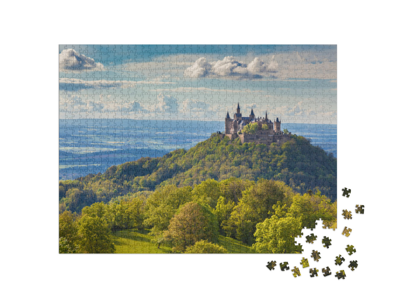 Puzzle 1000 Teile „Burg Hohenzollern, historisch-kaiserliches Schloss in Baden-Württemberg“