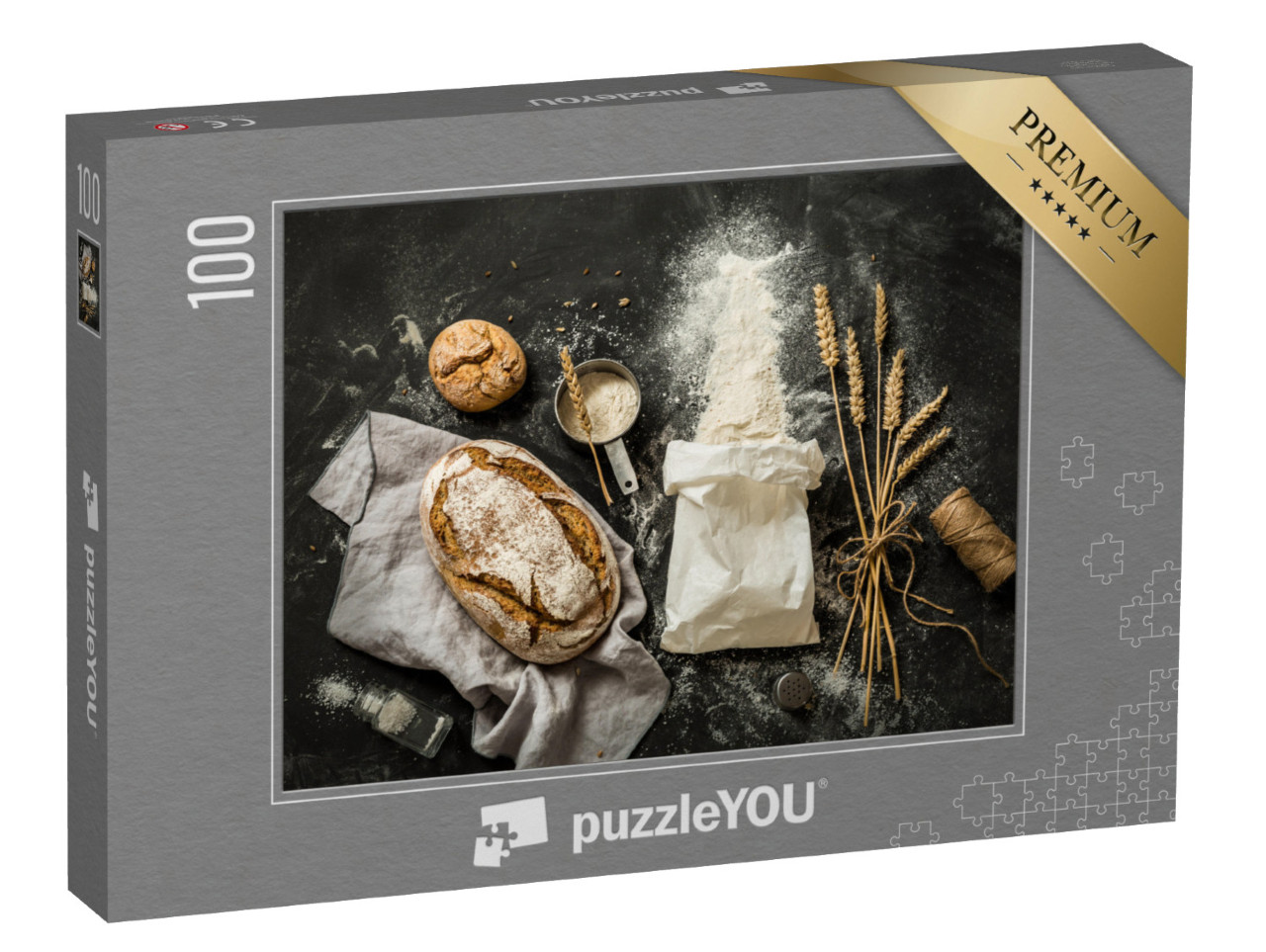 Puzzle 100 Teile „Rustikales Brot und Mehl“