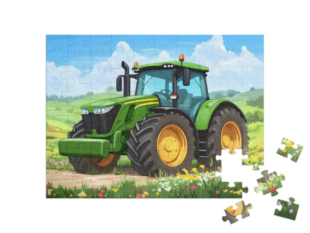 Puzzle 100 Teile „Der große Traktor im Einsatz“