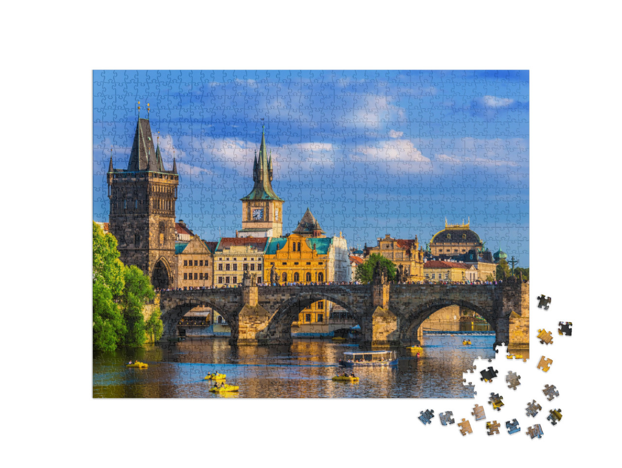 Puzzle 1000 Teile „Prager Innenstadt mit der Karlsbrücke über die Moldau“