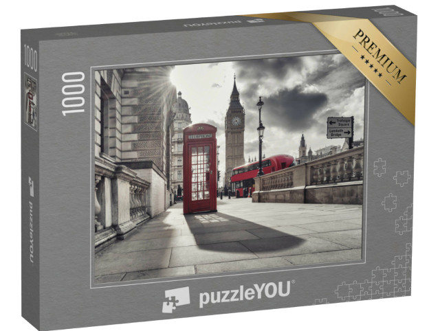 Puzzle 1000 Teile „Rote Telefonzelle und Big Ben in London, England“