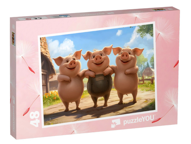 Puzzle 48 Teile „Schweinchen-Schabernack“