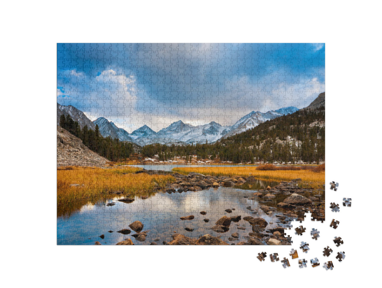 Puzzle 1000 Teile „Wilde Berglandschaft in ruhiger Morgenstimmung“