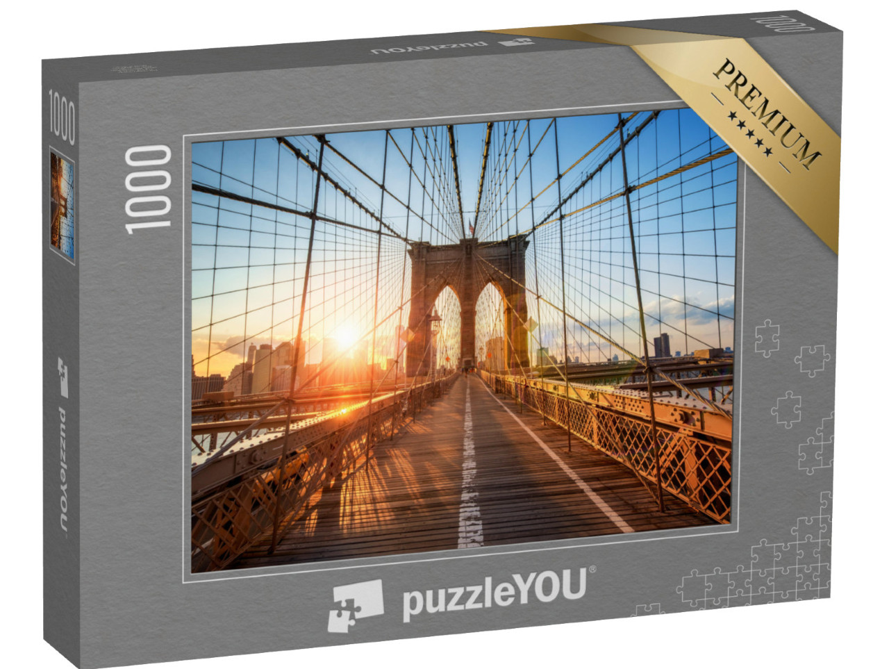 Puzzle 1000 Teile „Abend auf der Brooklyn Bridge, New York City, USA“