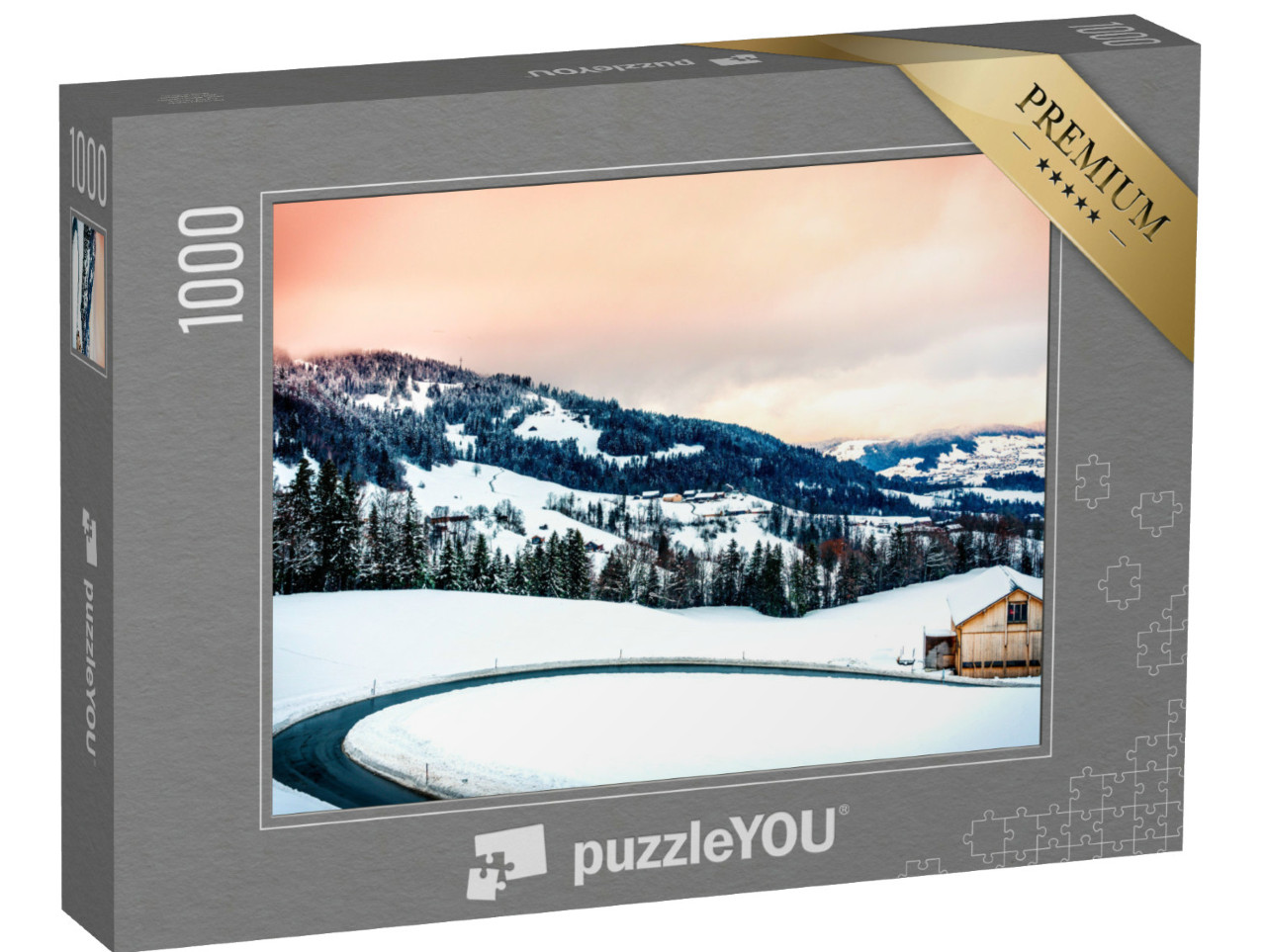 Puzzle 1000 Teile „Schöne Winterlandschaft in Vorarlberg in Österreich“