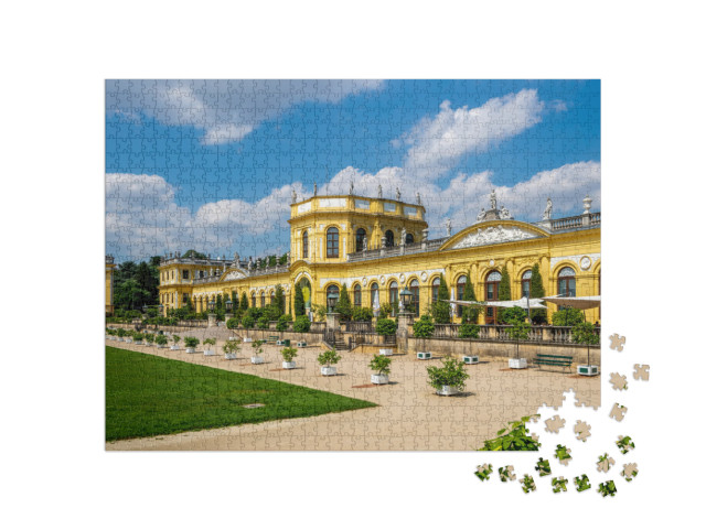 Puzzle 1000 Teile „Historische Orangerie im Park Karlsaue in Kassel, Deutschland“