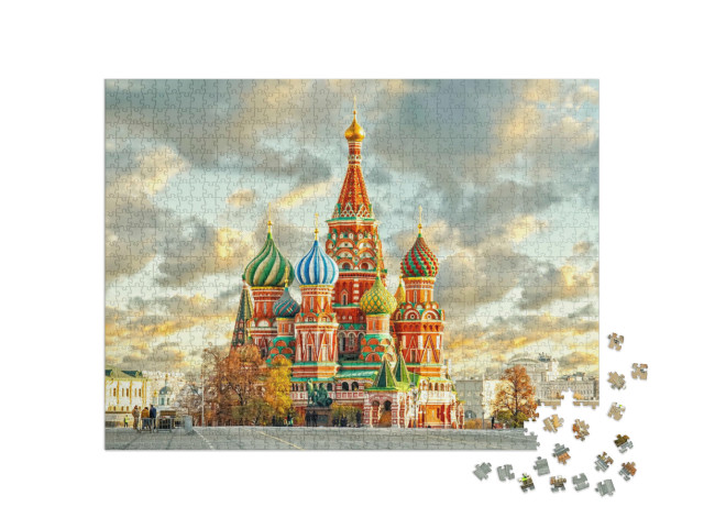Puzzle 1000 Teile „Basilius-Kathedrale, Roter Platz, Moskau, Russland“