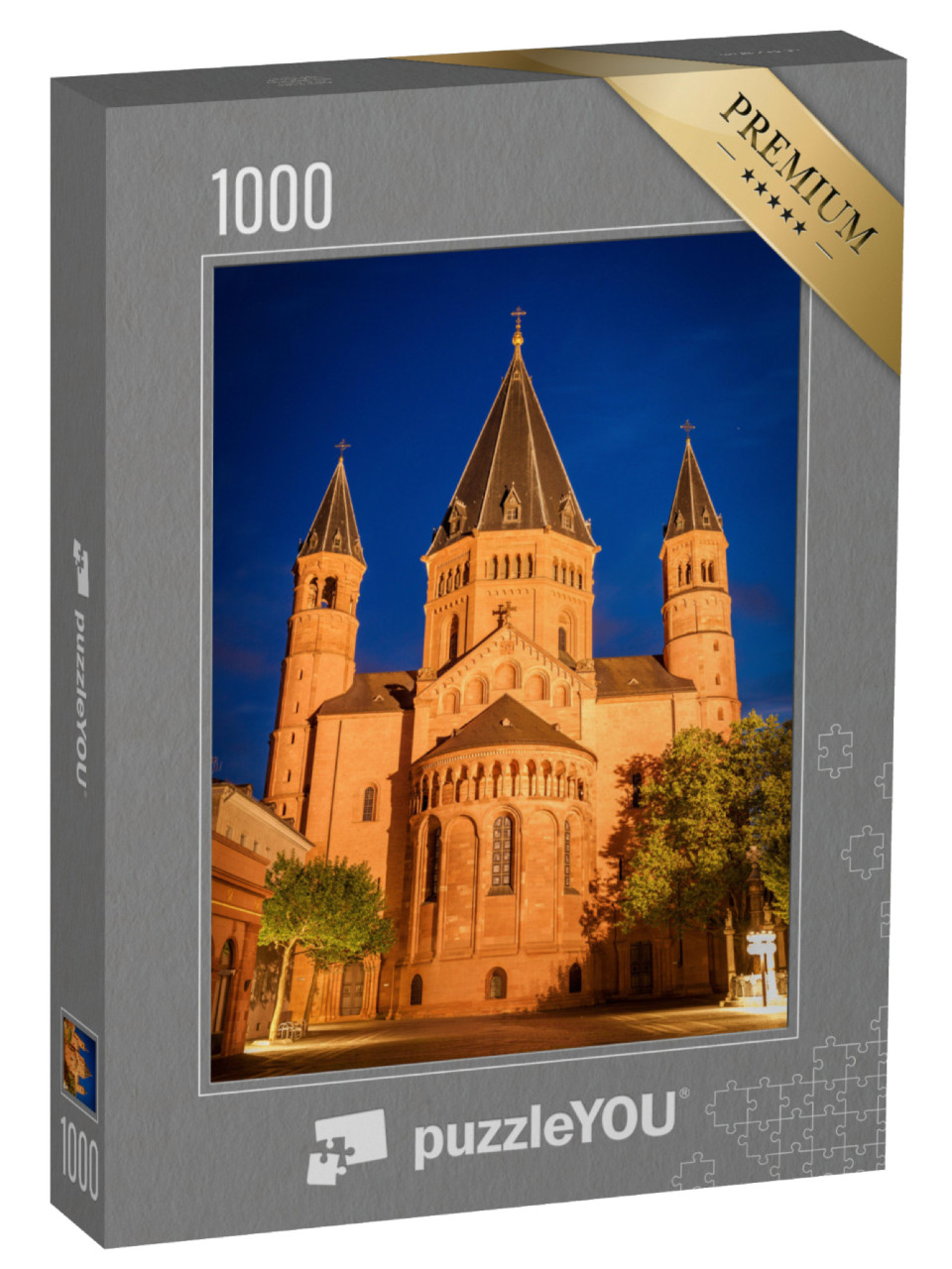 Puzzle 1000 Teile „Mainzer Dom am Abend, Mainz, Rheinland-Pfalz“