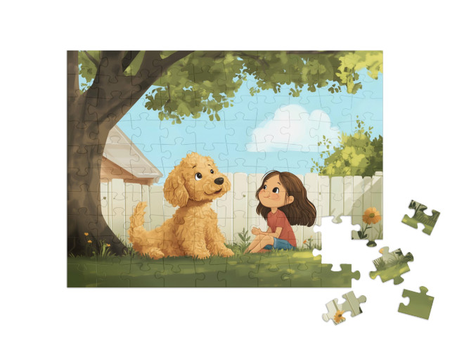 Puzzle 100 Teile „Maja und ihr treuer Begleiter“