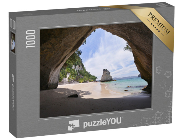 Puzzle 1000 Teile „Cathedral Cove Strand auf der Coromandel Halbinsel, Neuseeland, Nordinsel“