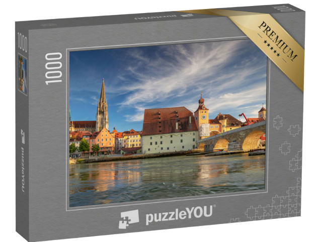Puzzle 1000 Teile „Panorama-Stadtbild von Regensburg, Deutschland“