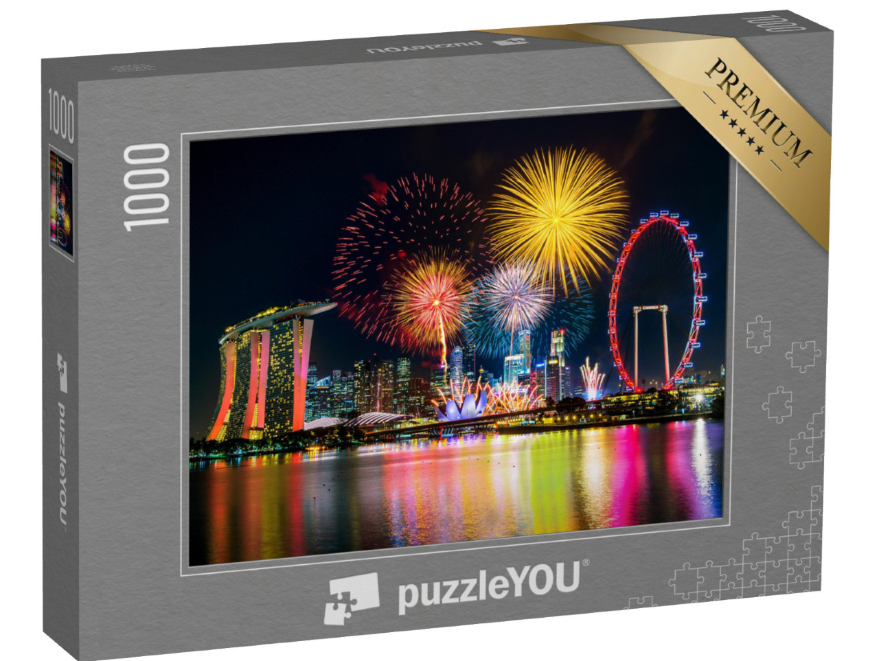 Puzzle 1000 Teile „Feuerwerk über Singapur.“