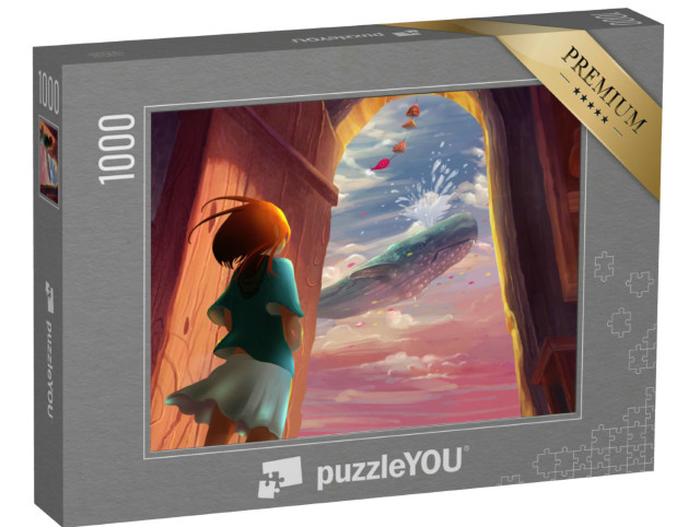 Puzzle 1000 Teile „Illustration: Der Wal am Himmel“