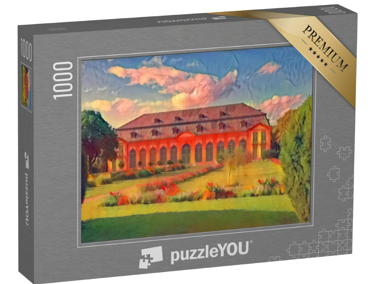 Puzzle 1000 Teile „im Kunst-Stil von Franz Marc - Altes Haus in Darmstadt, Hessen, Deutschland“