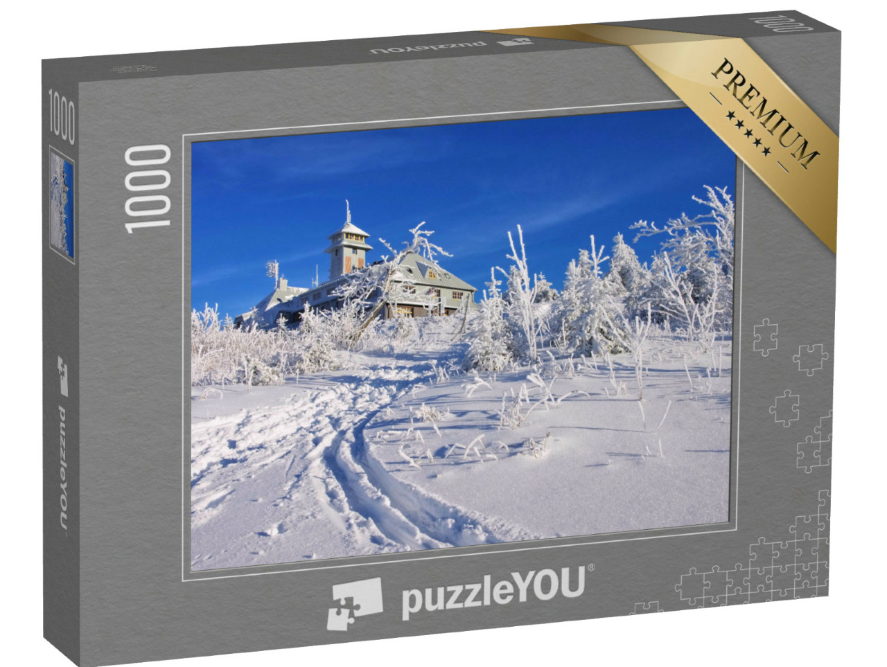Puzzle 1000 Teile „Berg Fichtelberg im Winter“