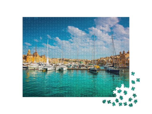 Puzzle 1000 Teile „Yachten in Birgu bei Cospicua auf Malta“
