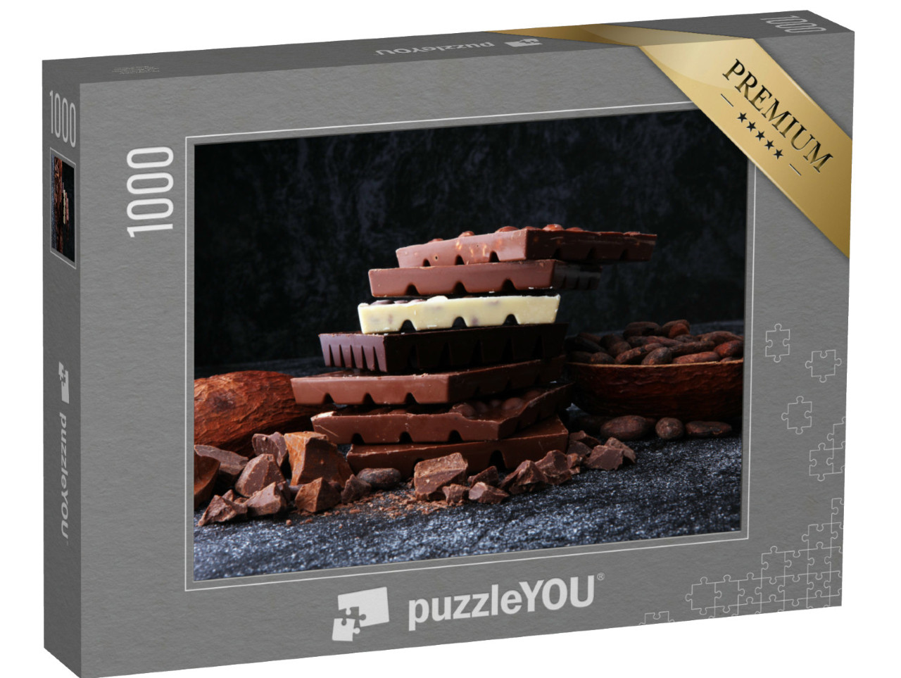 Puzzle 1000 Teile „Ein Turm aus köstlicher Schokolade“