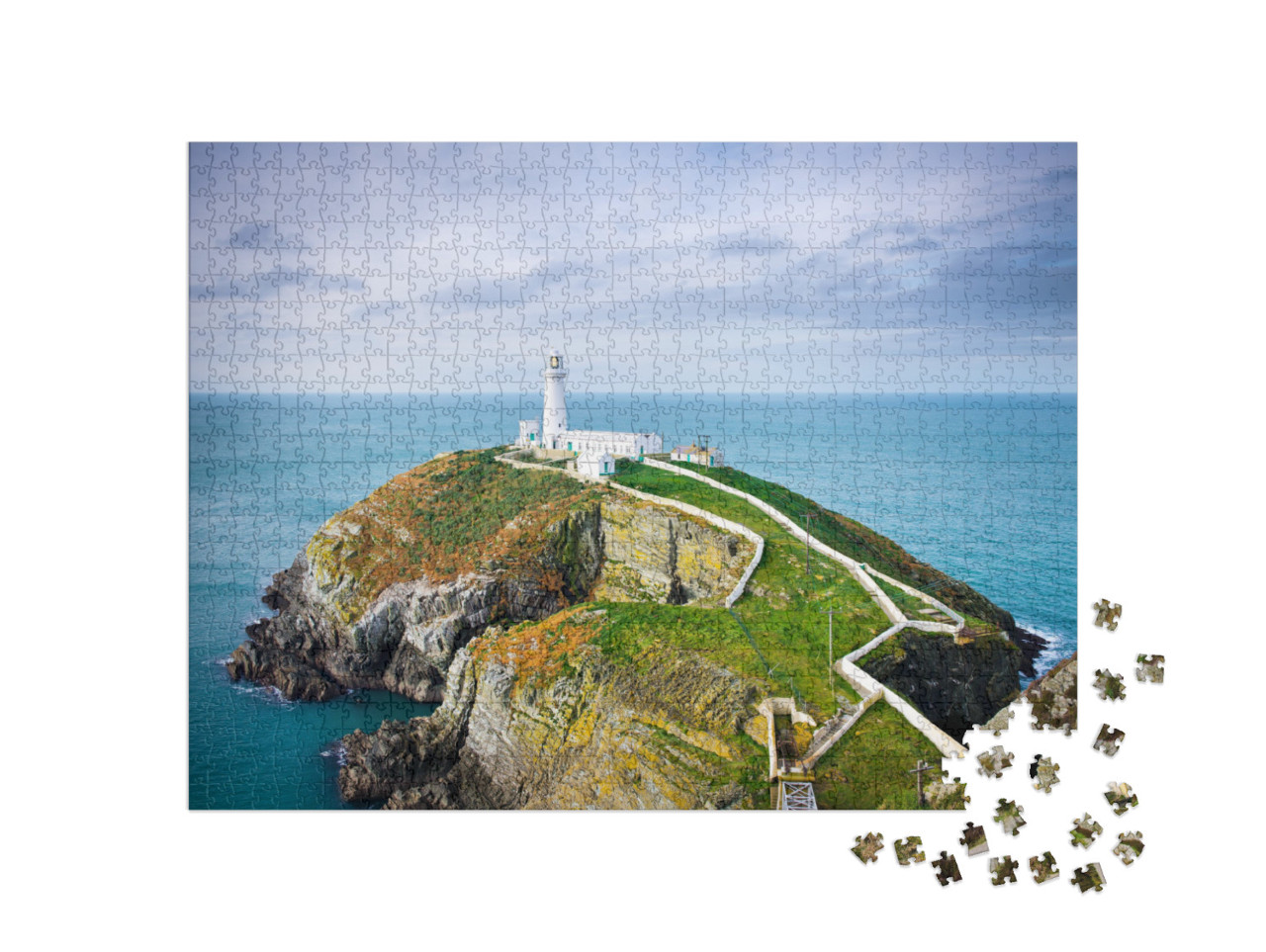 Puzzle 1000 Teile „South Stack Leuchtturm in Anglesey, Wales, Großbritannien“