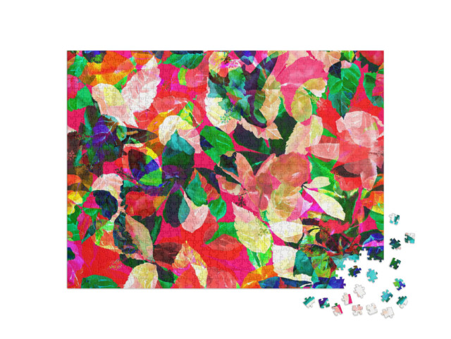 Puzzle 1000 Teile „Aquarell: Buntes Herbstlaub“